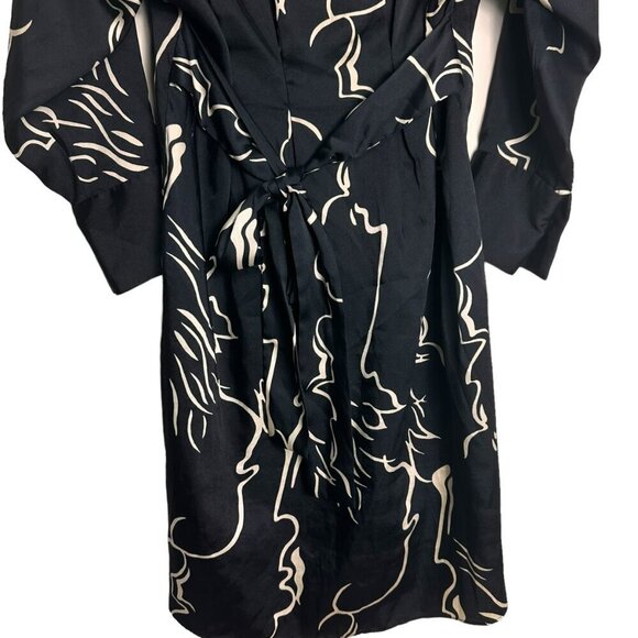Zara Black White Abstract Print Tunic Midi Dress Size Medium‎ - Picture 13 of 14